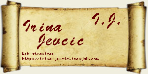 Irina Jevčić vizit kartica